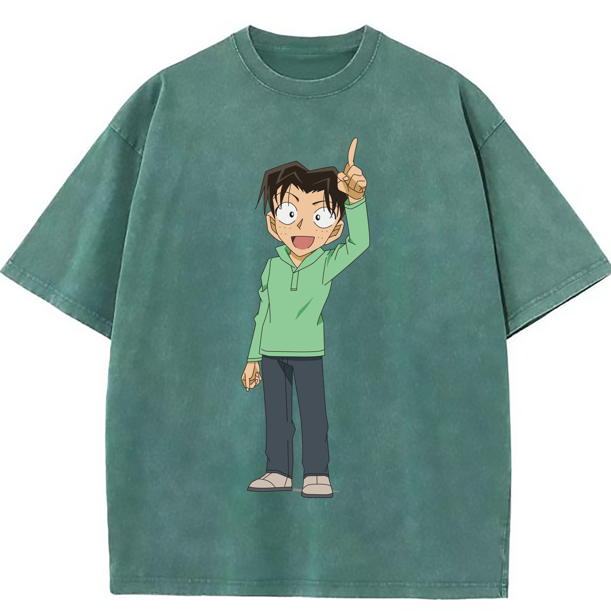 （画像用） 名探偵コナン 円谷 光彦 つぶらや みつひこ Detective Conan Mitch Tennyson 綿100% ヴィンテージ風 半袖Tシャツ（フロントプリント）